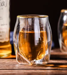 High borosilicate hydrochloric acid heat-resistant glass anti scalding double-layer fruit juice wine coffee cup