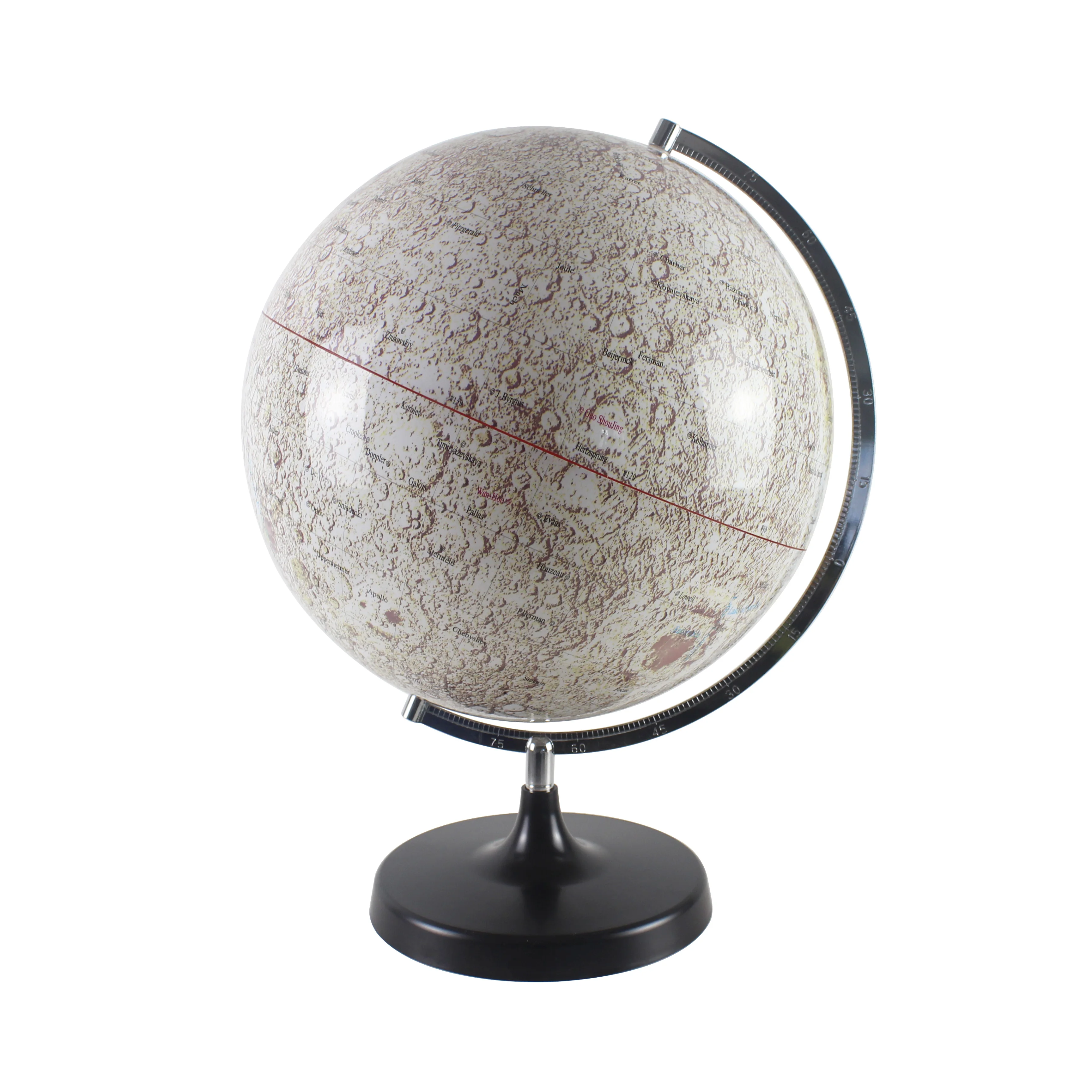 High quality plastic rotating 3d map model moon globe for geography