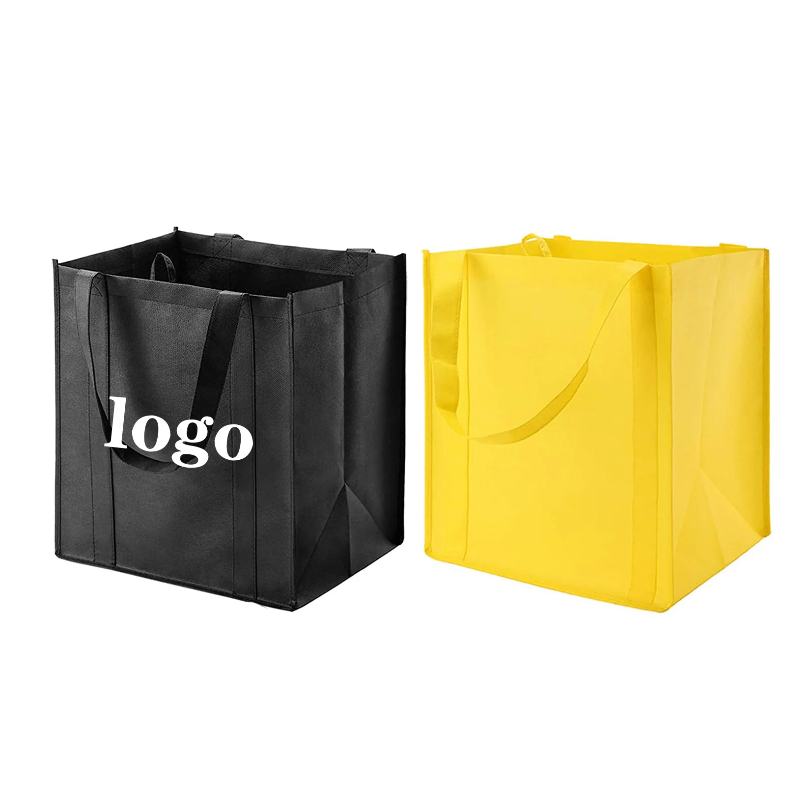 Custom Logo Eco-friendly Shopping Food Reusable Large Polypropylene Bags 80gsm Non Woven With Handle