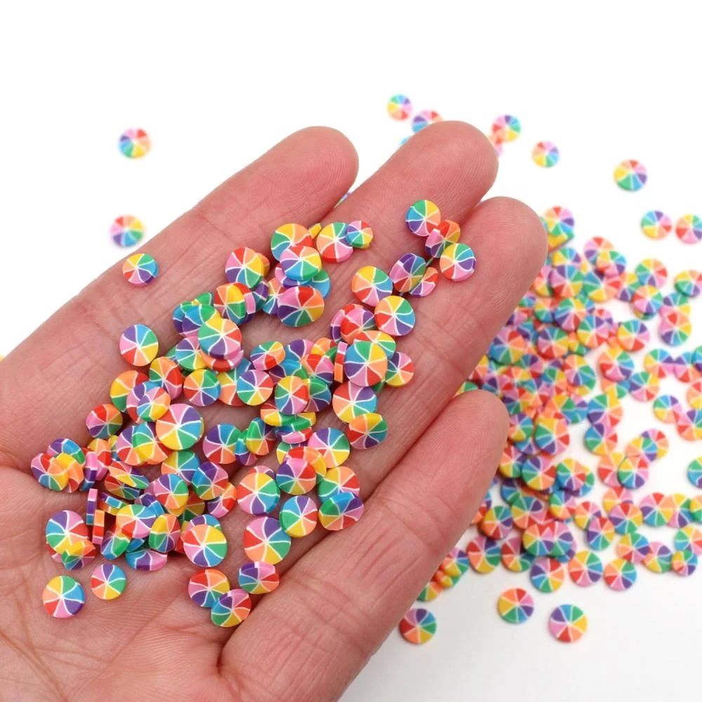 RAINBOW CANDIES Polymer Clay Dessert Candy Slice Sprinkles for Slime or DIY Work