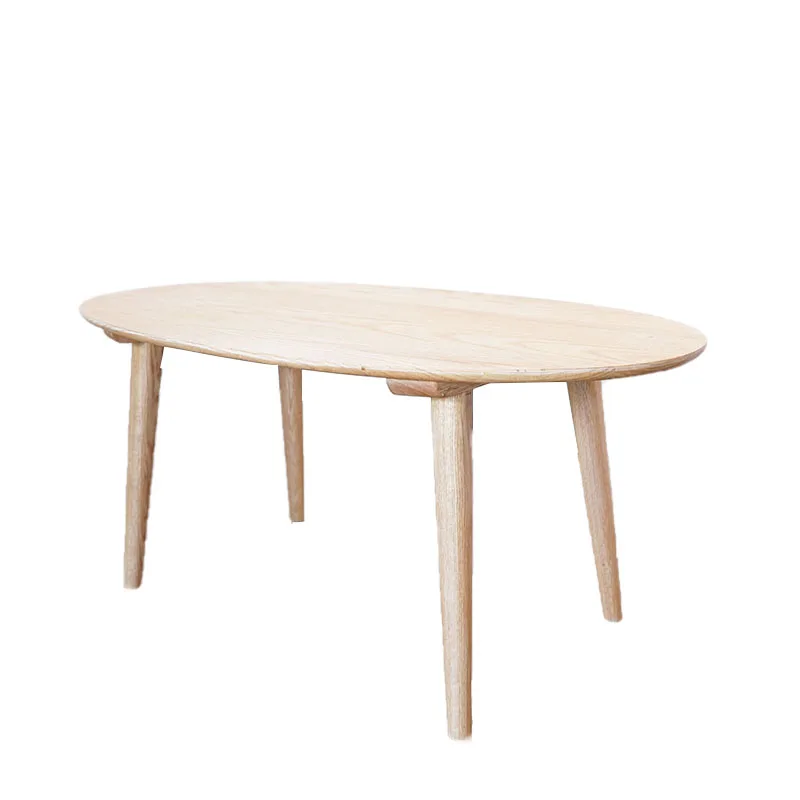 Customized Red oak oval coffee table modern tea table wood tea table for office