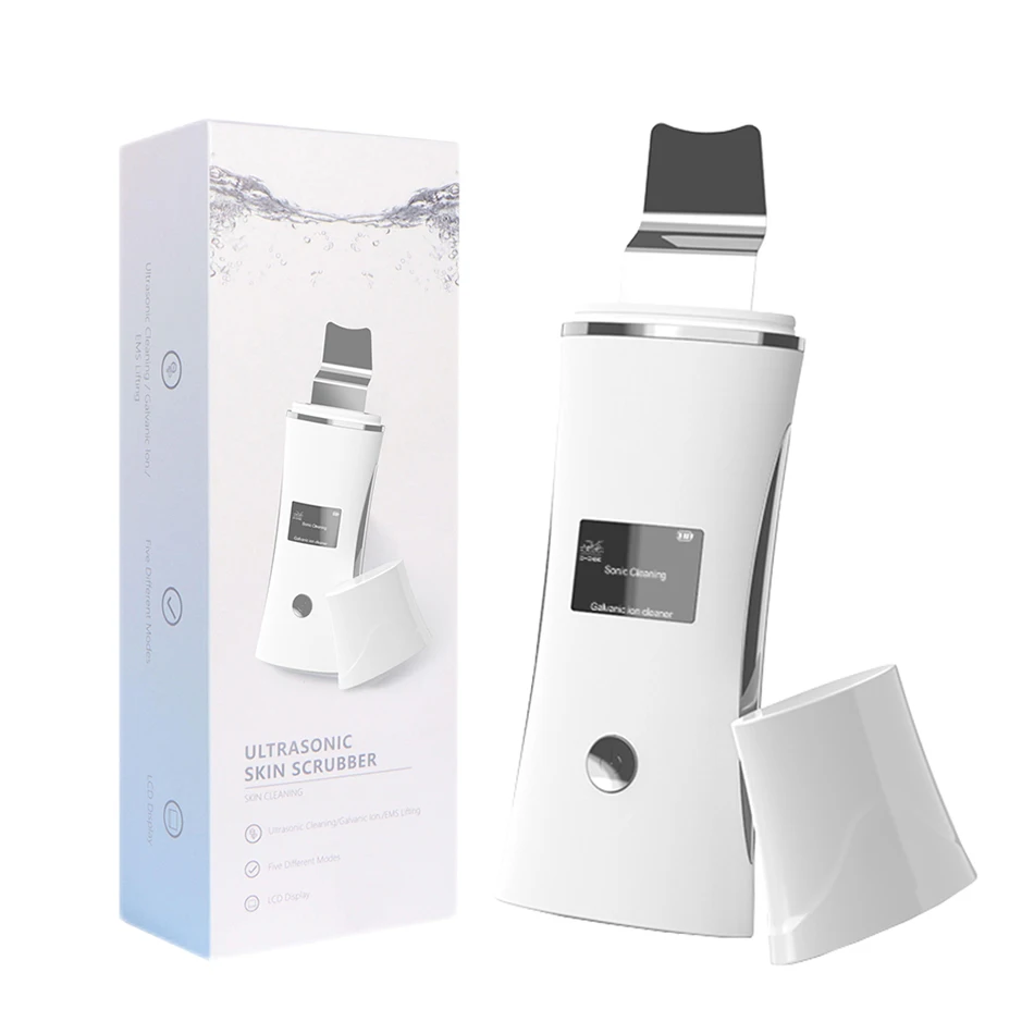 Professional Face Exfoliating Device Deep Cleansing Ultrasonic Facial Skin Scrubber