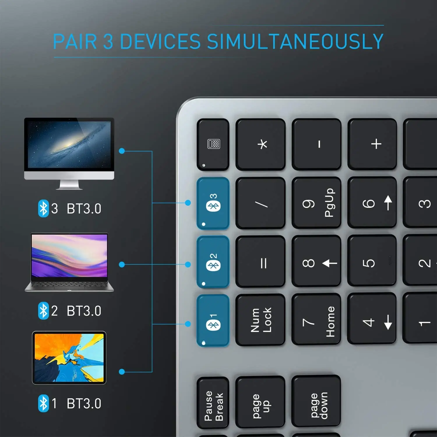 Advance Quality 104 Keys Qwerty Bulk Macbook Pro Air Nordic Silent Multi Device Rechargeable Wireless BT Keyboard For PC