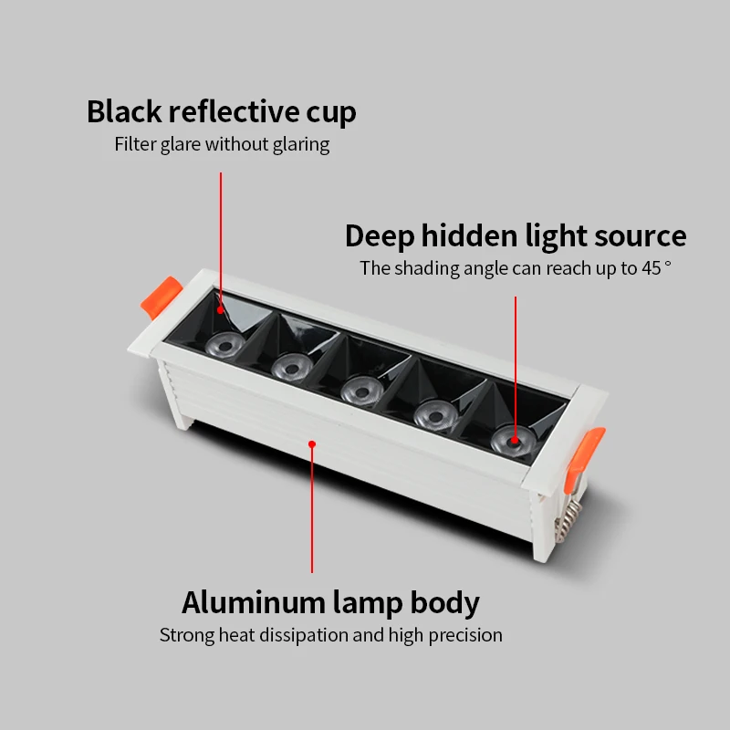 Modern Design LED Track Light 3500K 4000K 6000K New Aluminum Body Linear Lighting System Accessories Embedded Installation