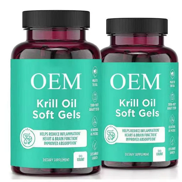 Krill Oil Extract Mass Customization omega 3 Fish Softgel Capsules High Quality Soft