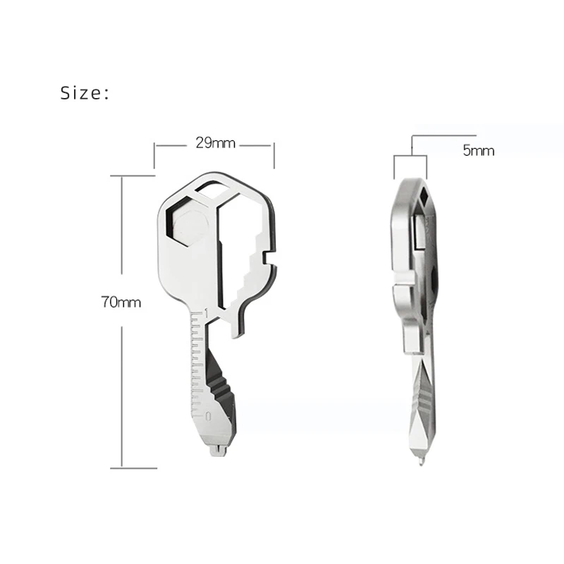 High Quality 17-4 Stainless Steel Key Shaped Pocket Tool Key Shape Multi Tool