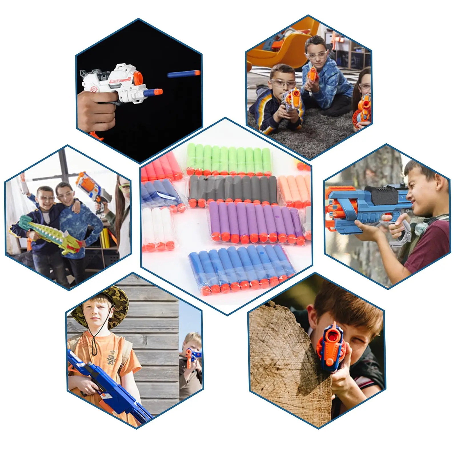 Foam Darts Refill Bullets Pack Compatible Tactical Elite Soft Bullets Ammo For Blasters Guns Toys 10PCS/Pack 7.2cm