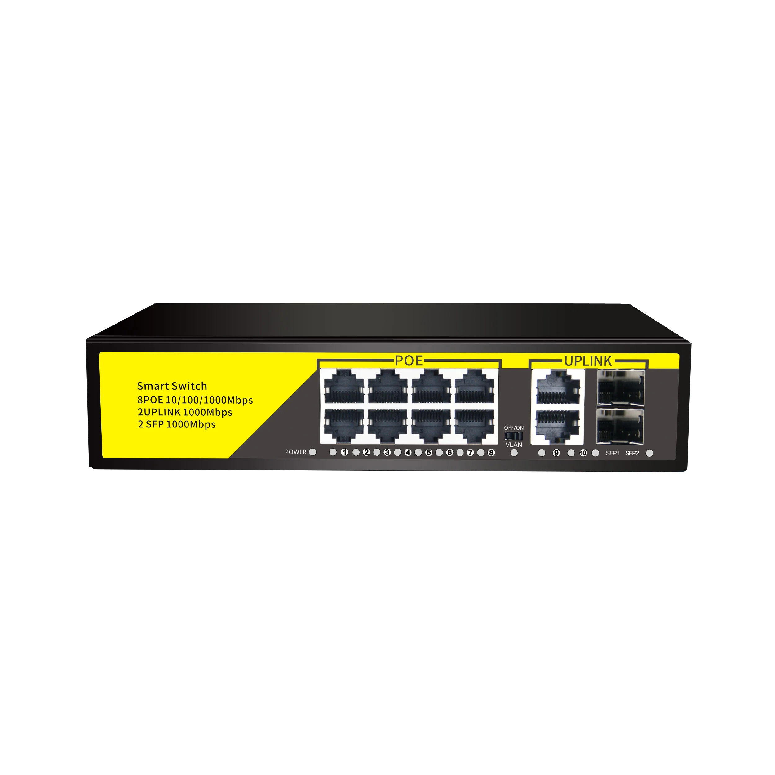 Hot selling OEM/ODM high quality 8 port fiber gigabit poe switch for HD CCTV system