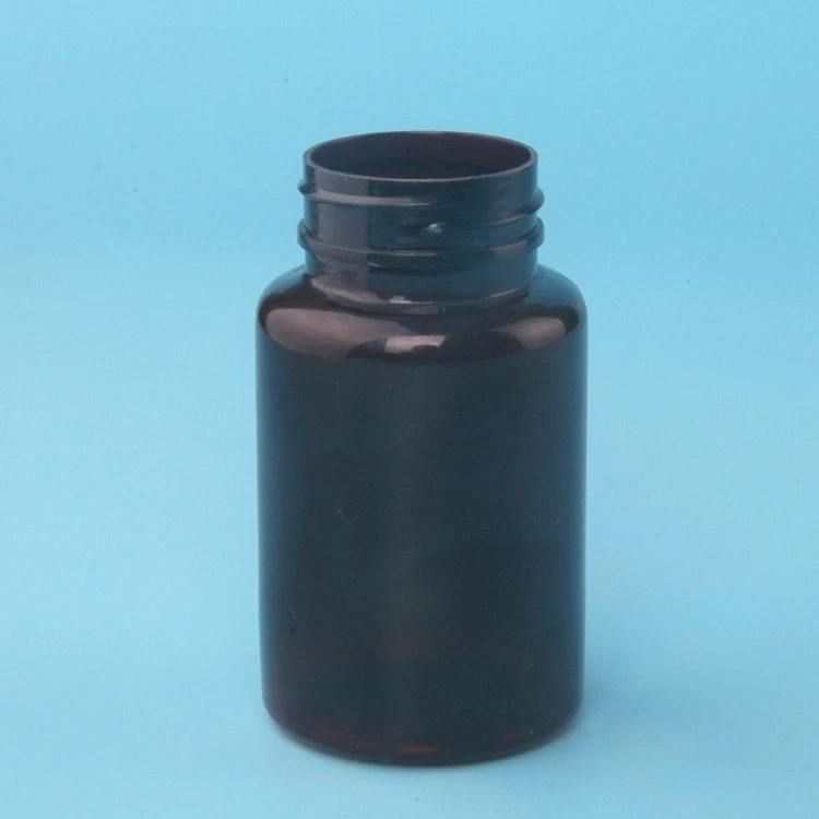 200cc Amber plastic bottle with aluminum foil  and white Lids