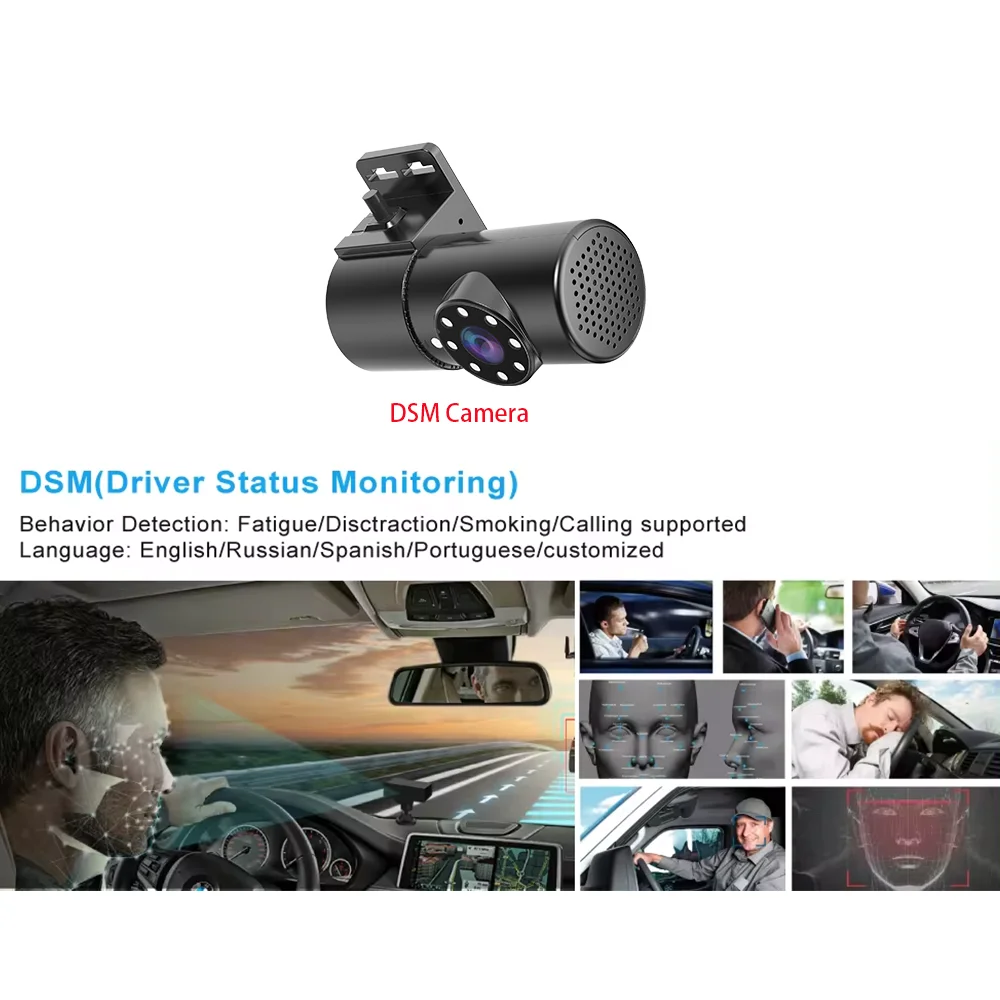 Richmor Vehicle CCTV System For Taxi 2CH 1080P WiFi GPS Dashcam with ADAS DSM DMS Alarm system