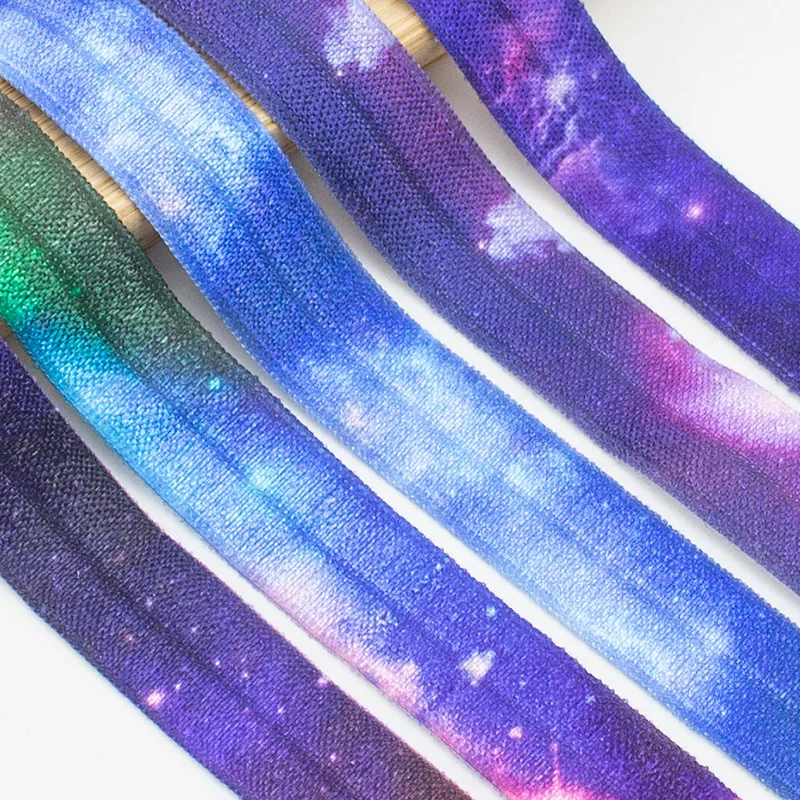 Custom Eco-friendly Soft Nylon Spandex Printed Fold Over Elastic Band For Clothing