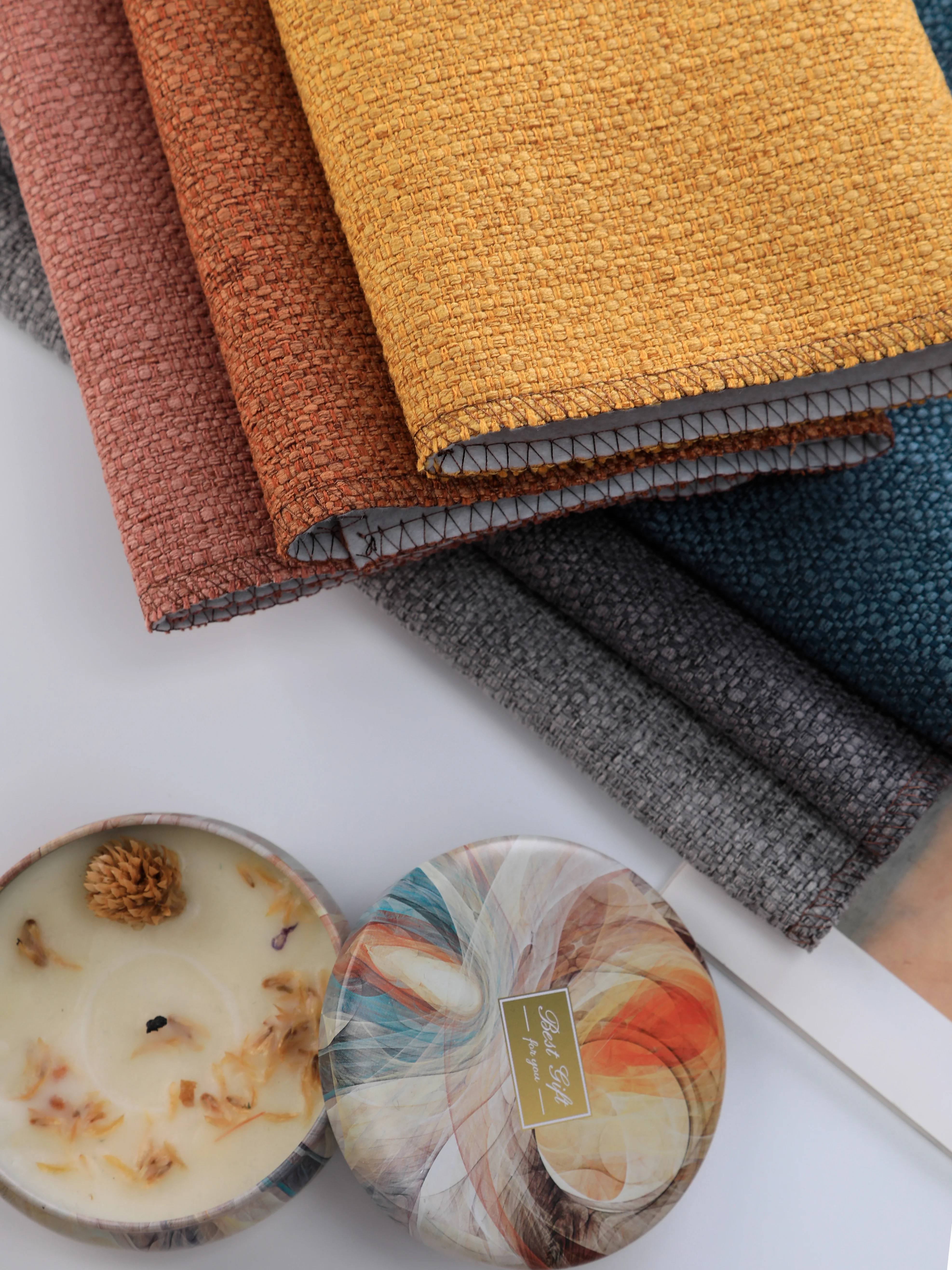 RUN&FUN panama linen looking fabric modern living room fabric for sofa 100% polyester upholstery sofa fabric