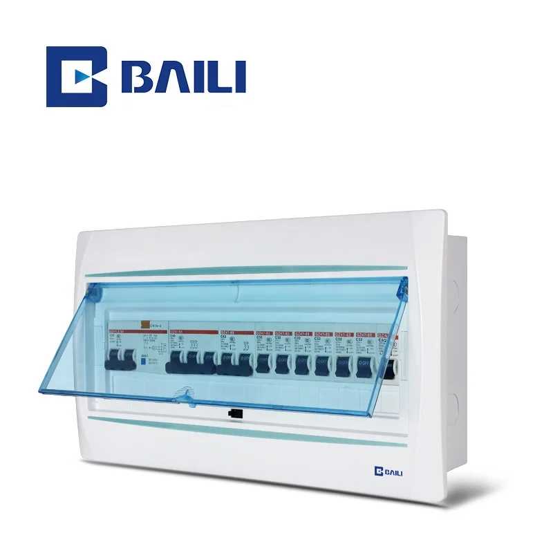 BAILI A4L 16way Flush mounting Metal base plastic cover power protection electrical  MCB box Distribution Box