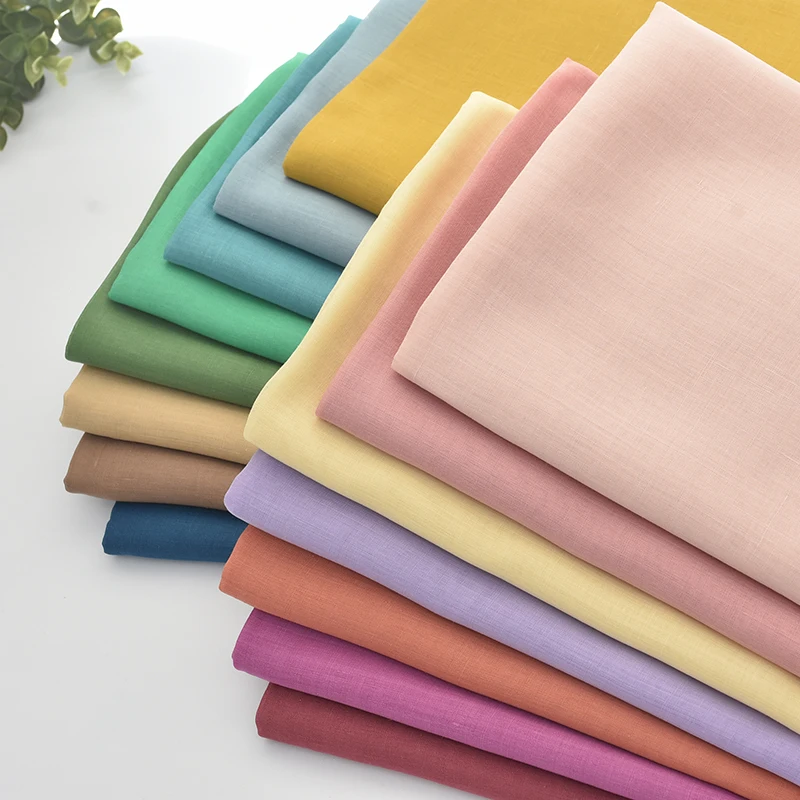 Wholesale Ramie Cotton Fabric For Girls Kids Clothing Sheer Linen Fabric Women Dress Shirts Plain Ramie Fabric Semi Sheer