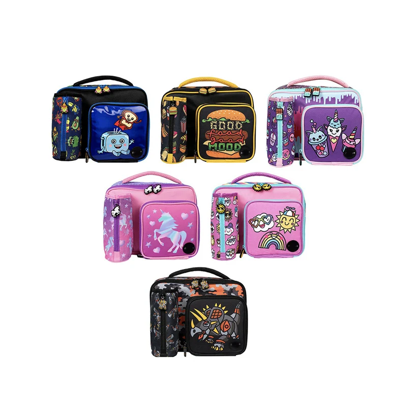 Customize Kids Lunch Bag Thermal Insulated Nursery School Food Carrier Square Toddler Bag Toddler Lunch Bag