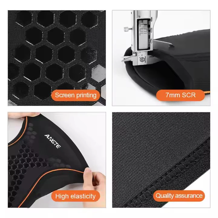 Sports Gym Custom Weightlifting Knee Pads Support 7mm SCR Knee Pads For Powerlifting Brace