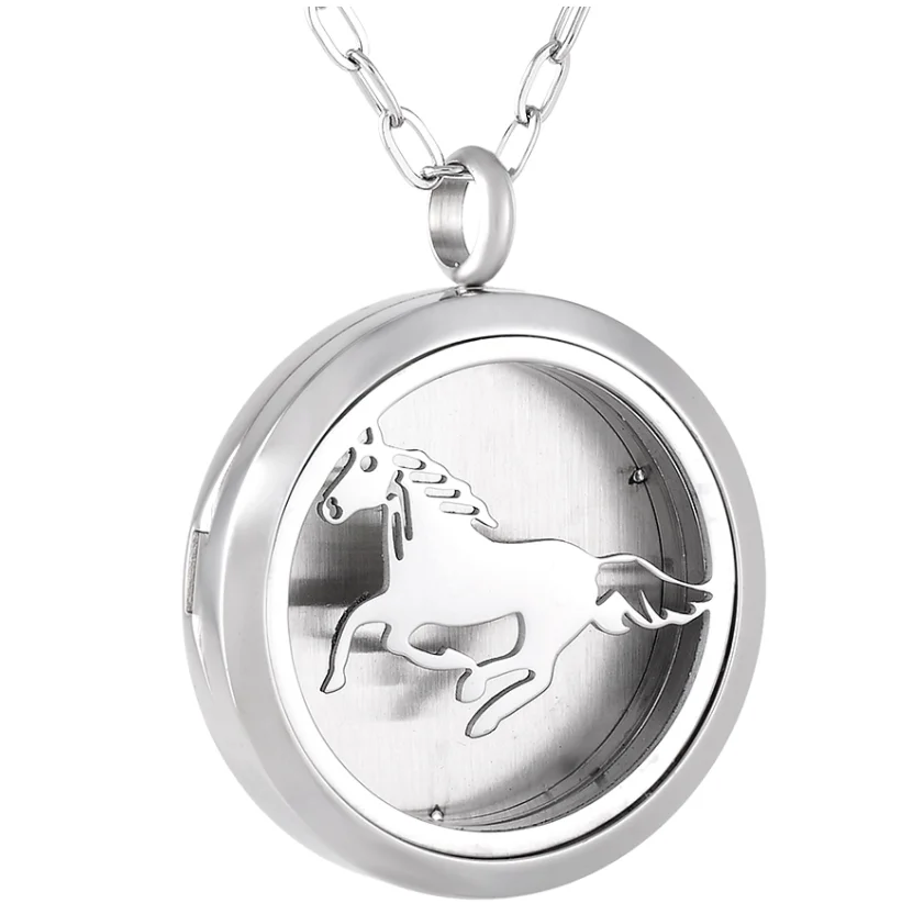 Swift Horse 20 Inches Chain Stainless Steel Aromatherapy Diffuser Locket Pendant Necklace Essential Oil Diffuser Necklace