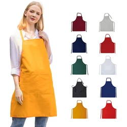 Polyester cotton custom aprons logo kitchen cleaning cooking restaurant apron for chef