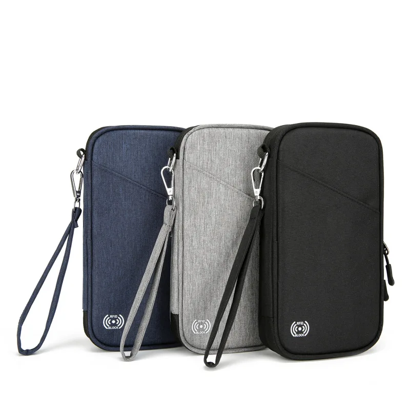 Custom Logo Women Rfid Blocking Passport Holders Bag Passport Wallet for Men Traveling Credit Cards Case Document Organizer