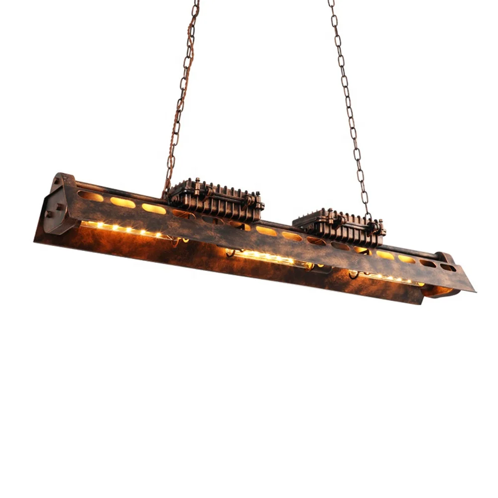 New hot sell Wrought iron Industrial Steampunk Steel coffer bar LED Lamp Creative vintage chandelier ceiling Pendant light