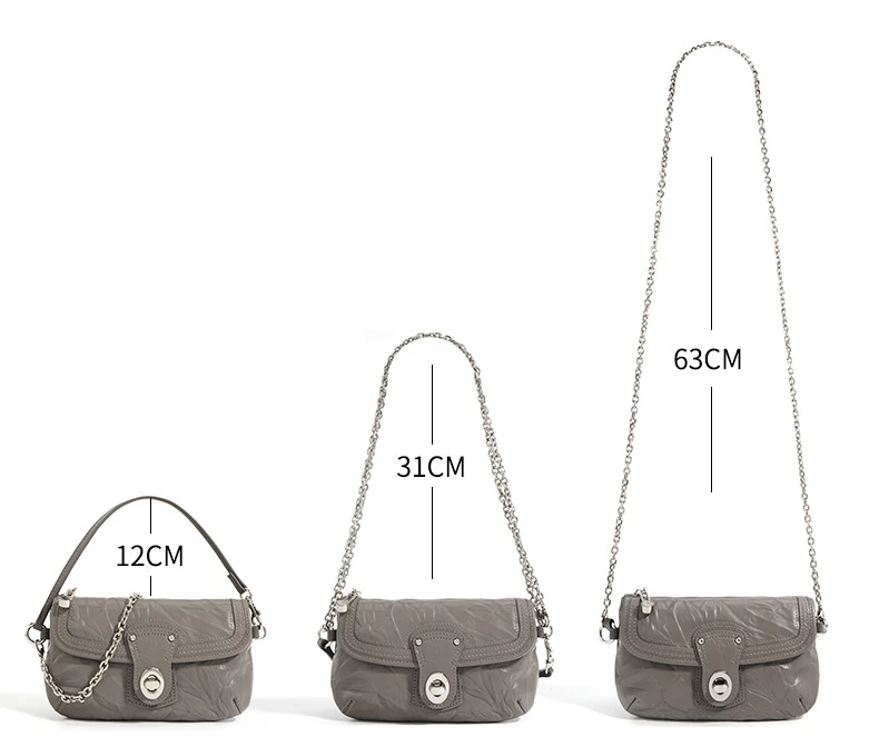 Wholesale soft cowhide mini handbag Trend ladies genuine leather chain sling shoulder bag Simple fashion crossbody bag for women