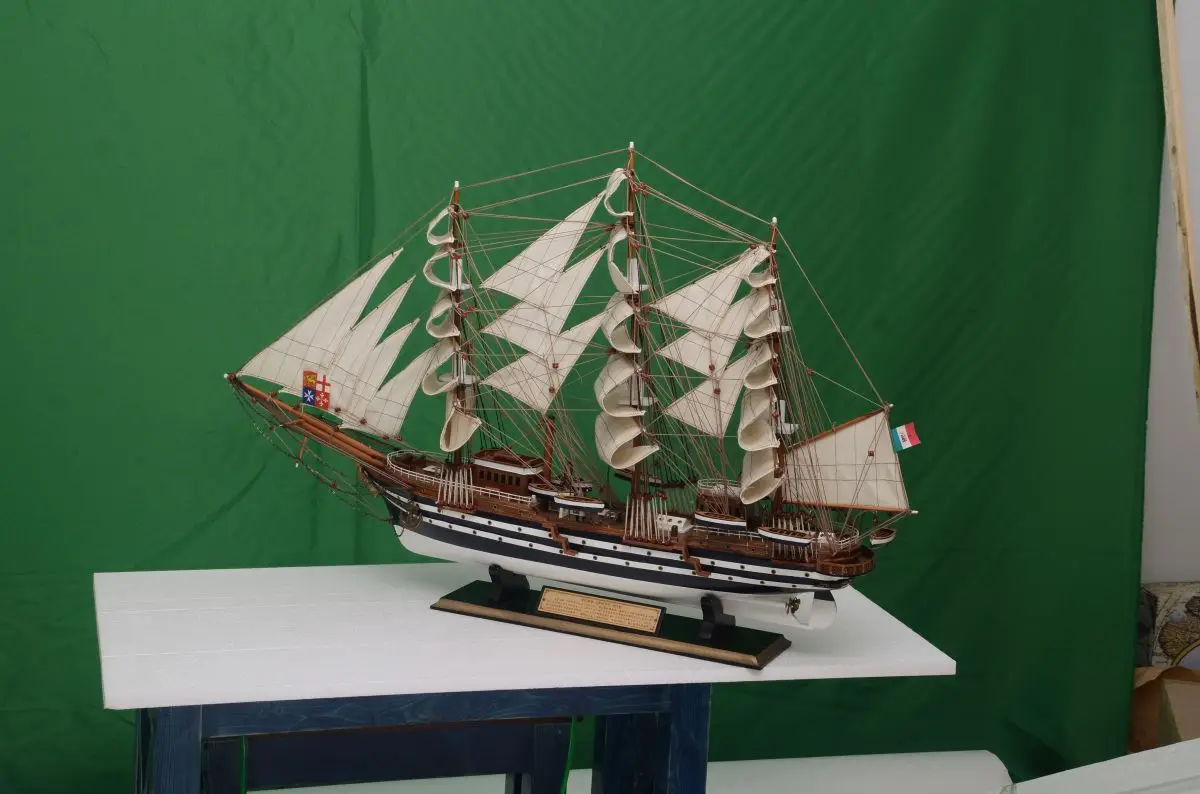 Hand-made ship model large size with glass dust cover 140CM European style decoration Z20140