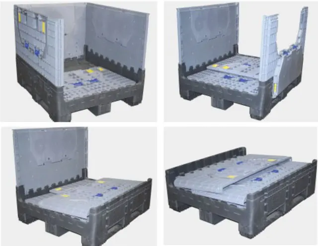 HDPE PP контейнер большой складной пластиковый ящик для поддонов