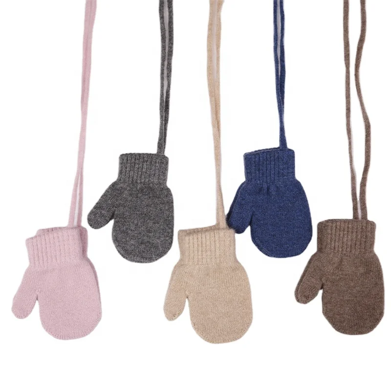 Оригинальные детские кашемировые перчатки для новорожденных оптом вязаные теплые варежки Зимние