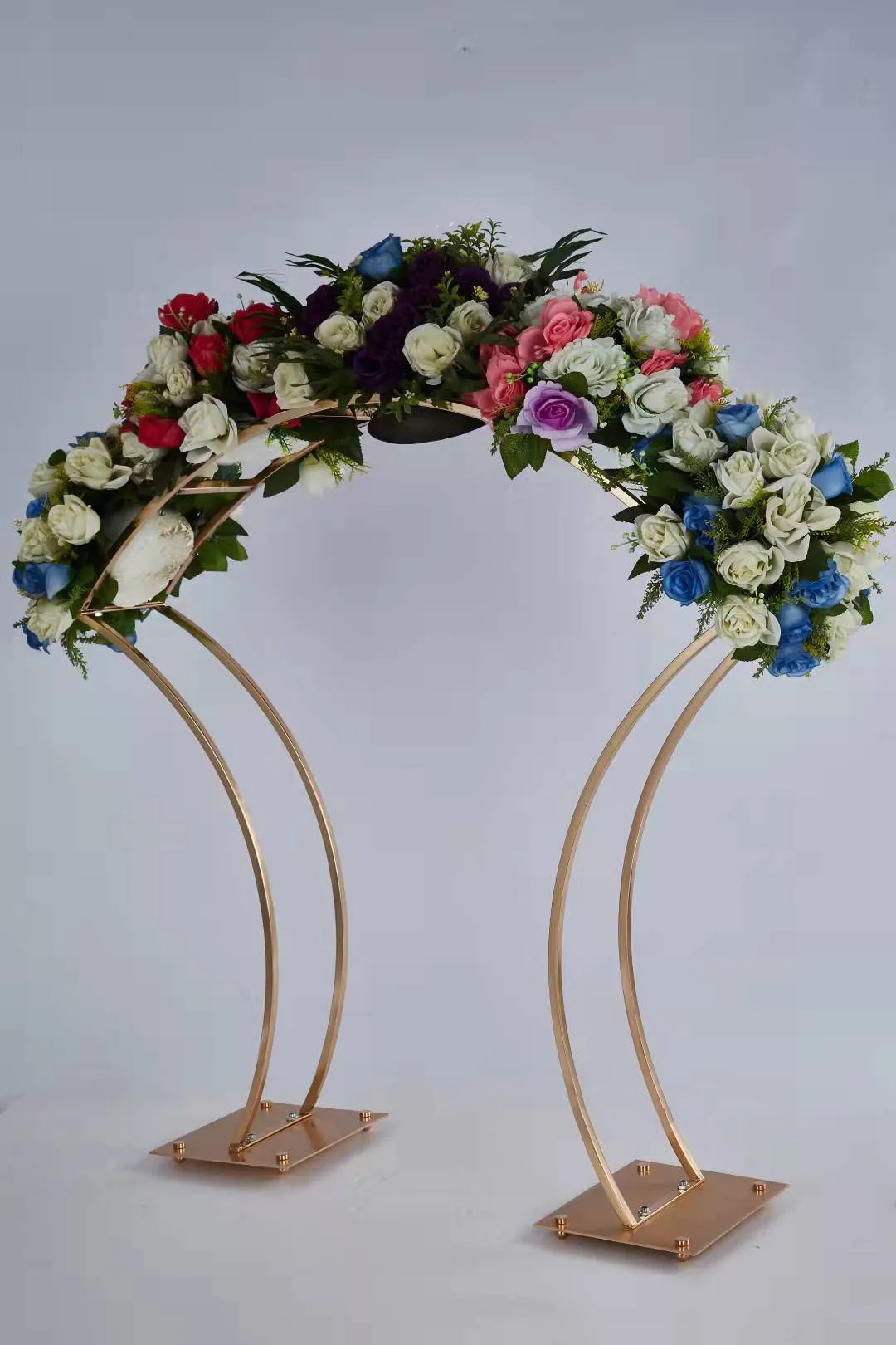 Gold Metal Flower Vases Arch Decorative Wedding Centerpieces Modern Vase For Wedding Decoration