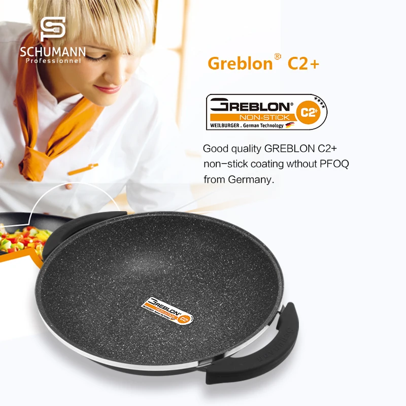 SCHUMANN 36cm induction cookware set aluminum nonstick wok