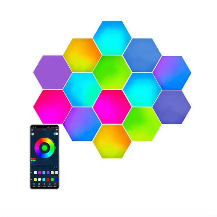 tuya wifi remote control smart DIY RGB RGBIC dream color Honeycomb Smart Panel Modular Hexagonal Wall led Lamp light