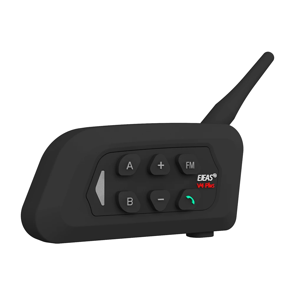 EJEAS V4 plus 100% Waterproof Full Duplex Talk Intercom Headset FM 4 Riders Intercom For Helmet