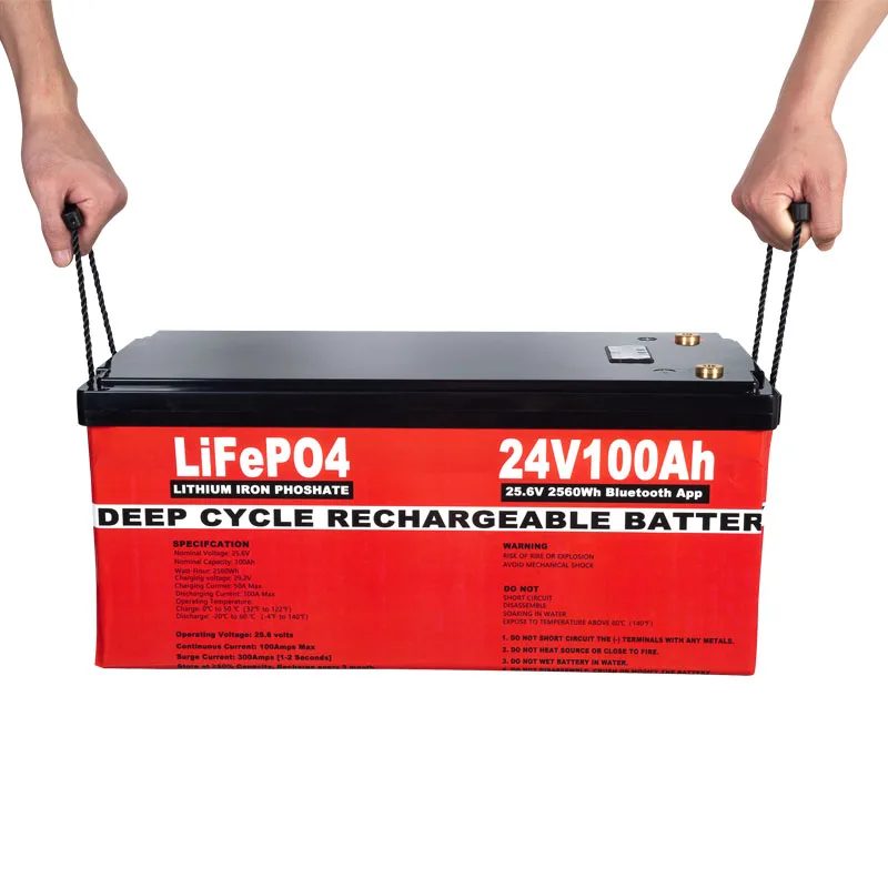 24 Вольт литий-ионный аккумулятор 200ah 100Ah 12V lifepo4 аккумулятор IP65 Водонепроницаемый BMS с Bluetooth для солнечных батарей rv