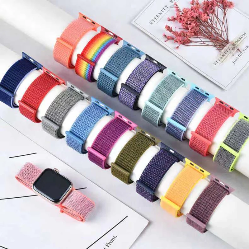 Wholesale custom nylon braided bracelet 38MM42MM44MM for Apple watchband specification strap  Nylon Nato Watch Band For Apple