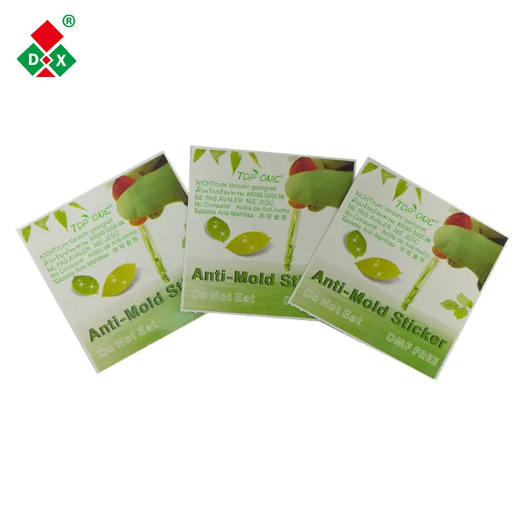 Moisture absorber shoes/garments use anti-mold stickers/chips