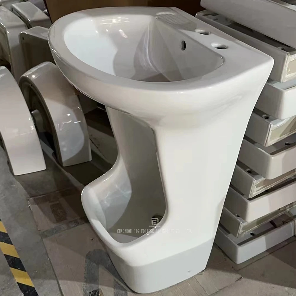 Sanitary Wares Dual Use Wall Mount Hand Wash Sink Muslim Feet Bathroom Basin Wudu Sink Ceramic Foot Wash Basin