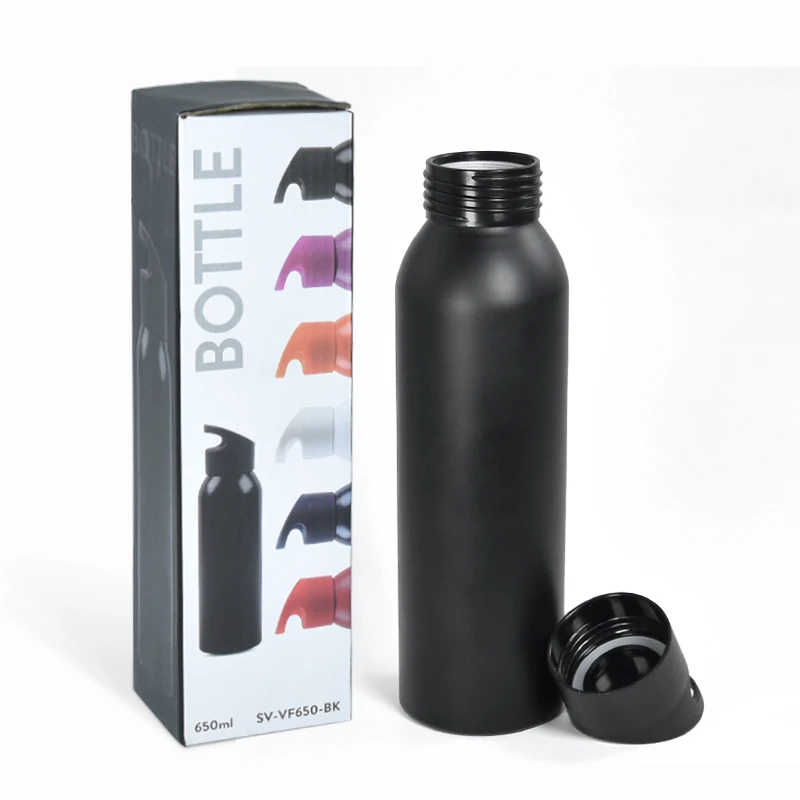 650ml American straight aluminum bottle outdoor sports flask