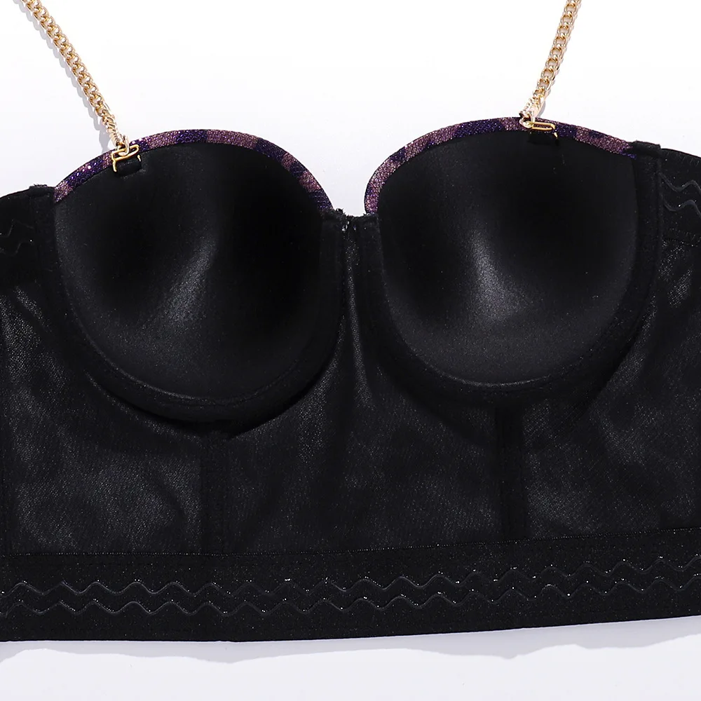 T900 Luxury Chain Strap Summer Sexy Lingerie Tube Top Women Leopard Print Tank Tops Cute Classy Blusa Crop Tops