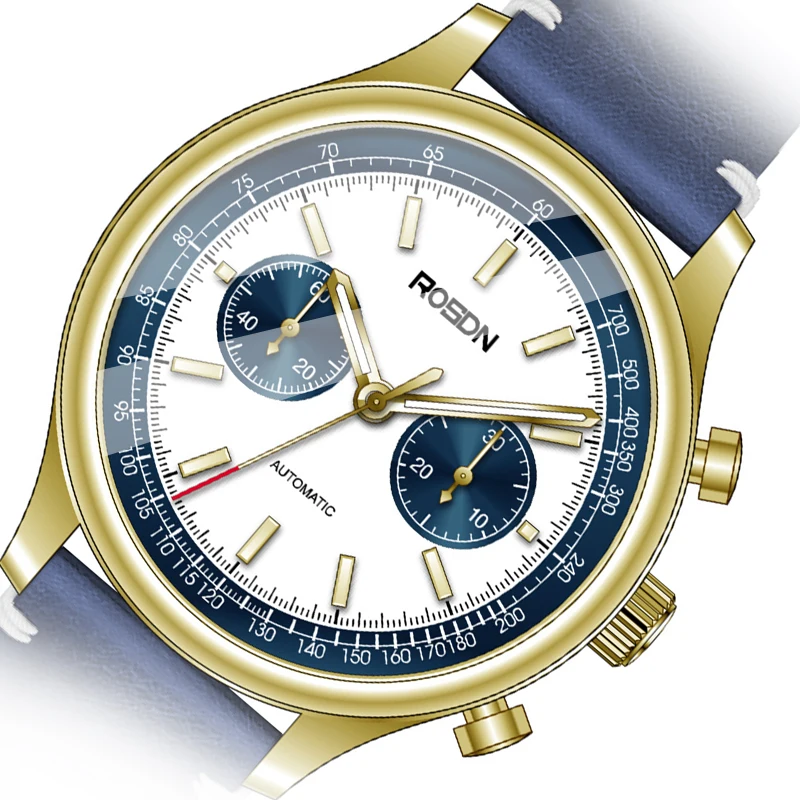 OEM High Quality Accuracy Japan Quartz Chrono Watch Custom With Chrono function dial Automatic mechanical chrono Movement