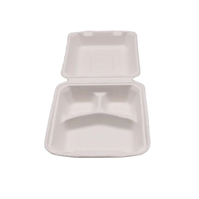 Free Sample 3 Compartment Food Container Take Away Lunch Bento One Time Disposable Packaging Boxes For Food