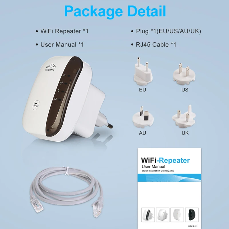 WiFi Extender WiFi Extenders Signal Booster for Home2.4 GHz /300Mbps WiFi Range Extender Wireless Signal Booster