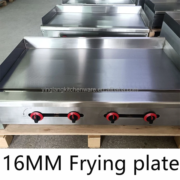 3-Burner Commercial Counter TOP Gas Griddle Plate Plate LPG Stainless Steel Barbecue Griddle GT-36