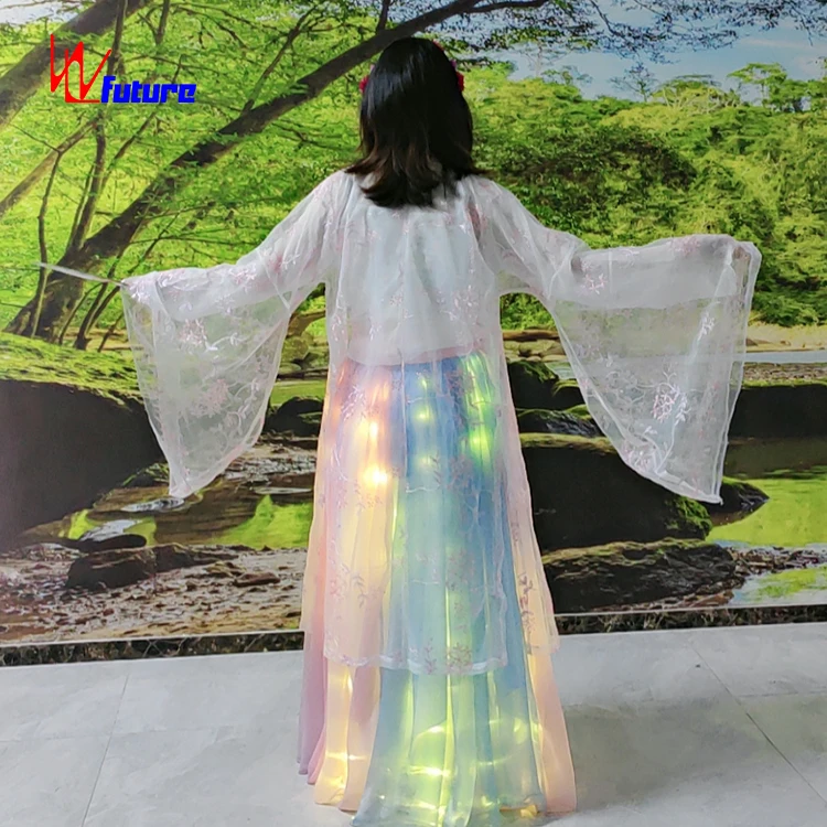 Traditional Chinese LED Hanfu Ancient Clothing Changing Color LED Fairy Costume Boys Dance Stage Performance Ballroom Robot Sets