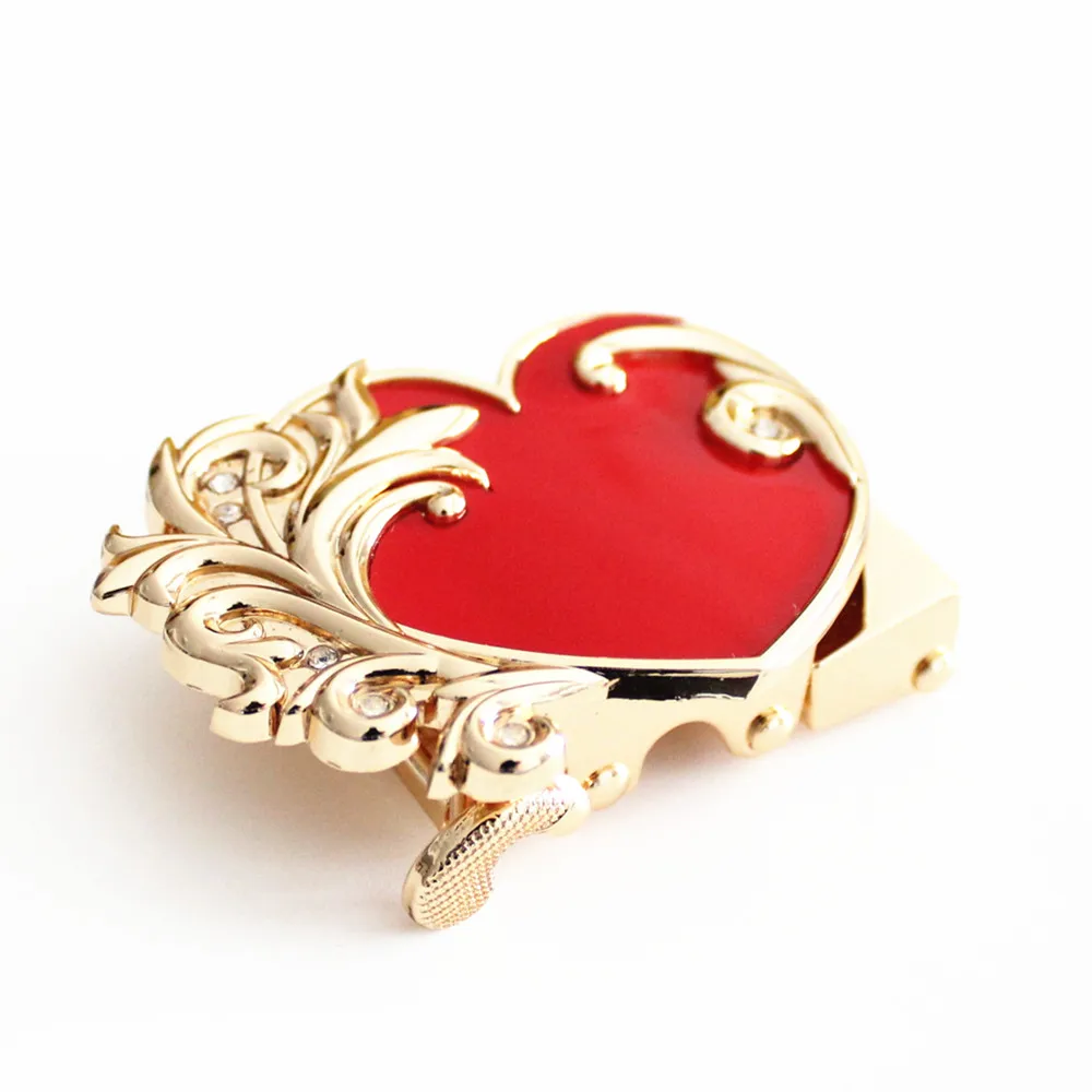 Ladies Rhinestone Heart Shape Belt Buckle