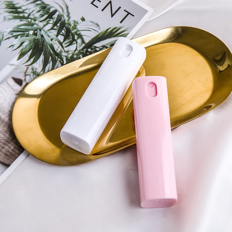 Toppic 10Ml Mini Square Black White Perfume Sprayer With Bottle Glass Bottle Plastic Cosmetic Alcohol Pen Pocket Sanitiser Spray