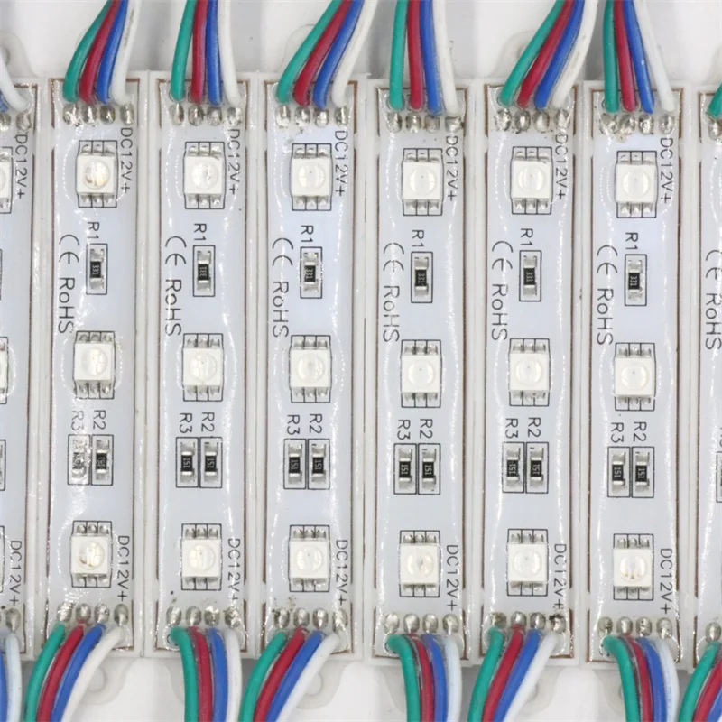 3 LEDs 5050 SMD RGB LED Module Waterproof IP65 Light Strip Lamp DC 12V for Sign Design