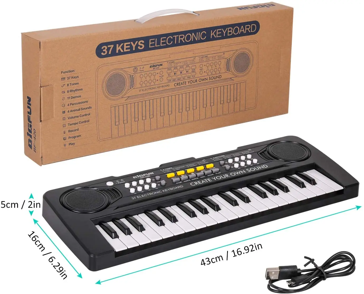 Многофункциональная 37 клавишная детская клавиатура умные игрушки для детей ритм портативный музыкальный инструмент