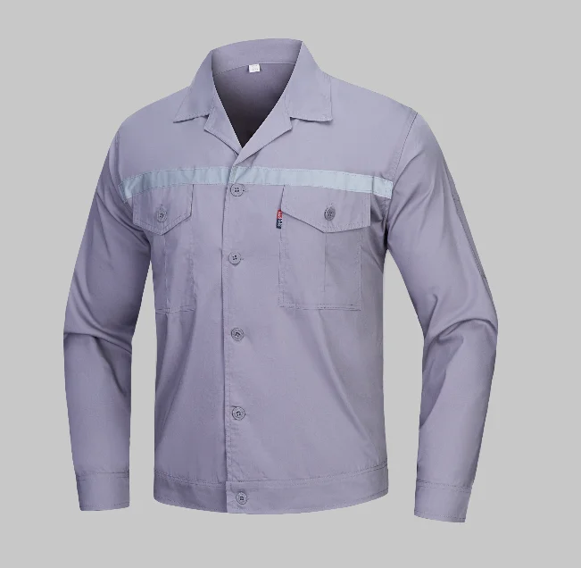 Polyester Cotton workwear front and back with reflective tape