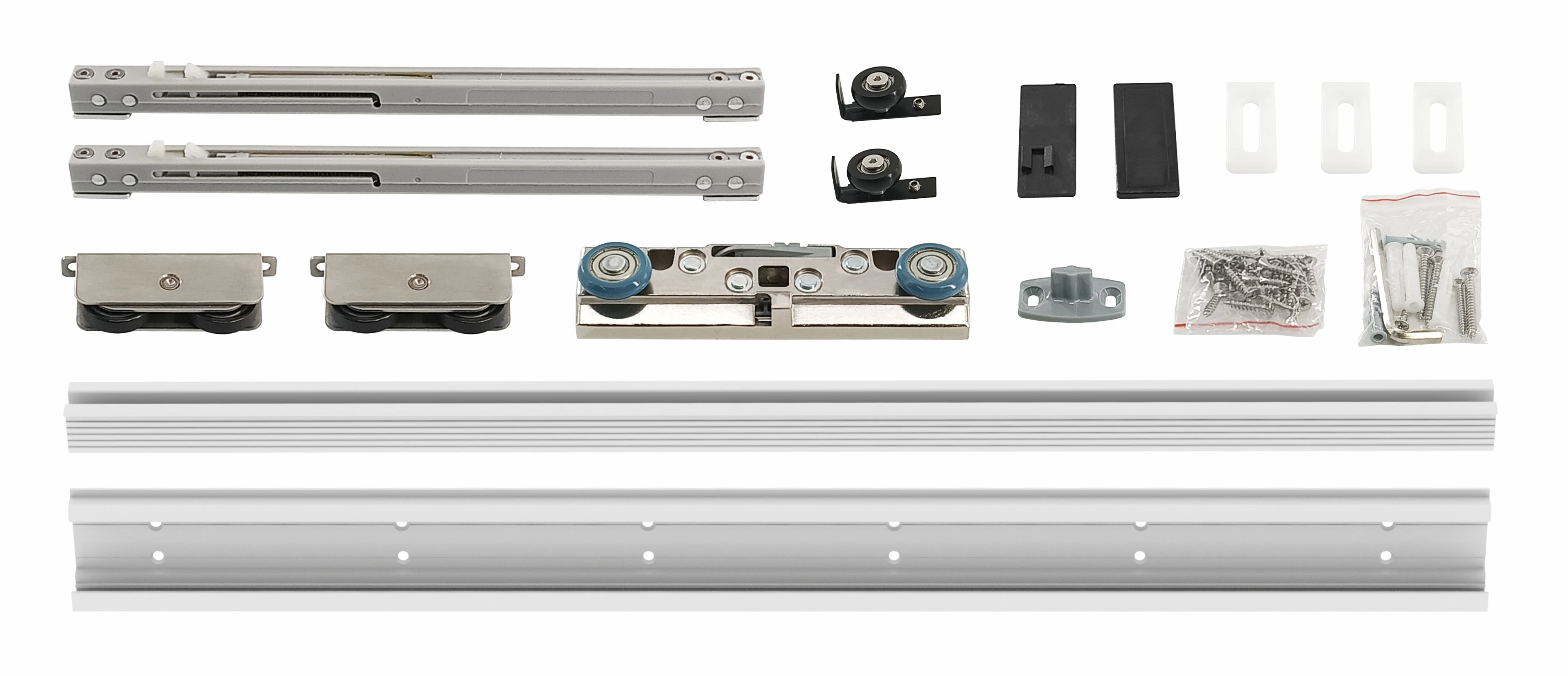 Shower Door Roller Wheel Slide Set Wall Sliding Hidden Rail for Barn