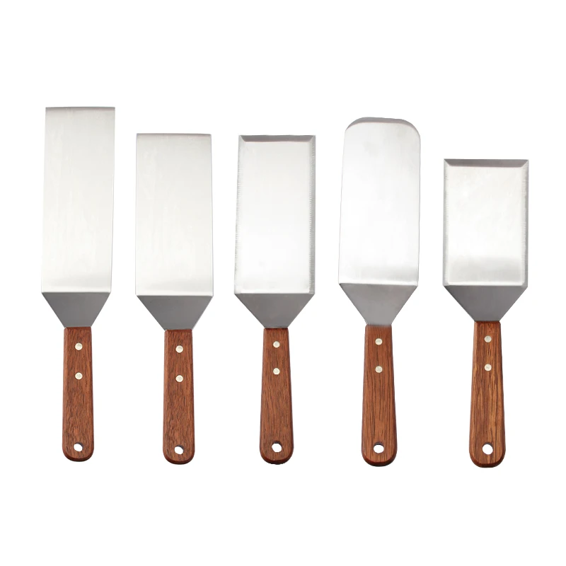 Металлический шпатель из нержавеющей стали скребок для приготовления блинов и гамбургеров плоский верх гриля барбекю